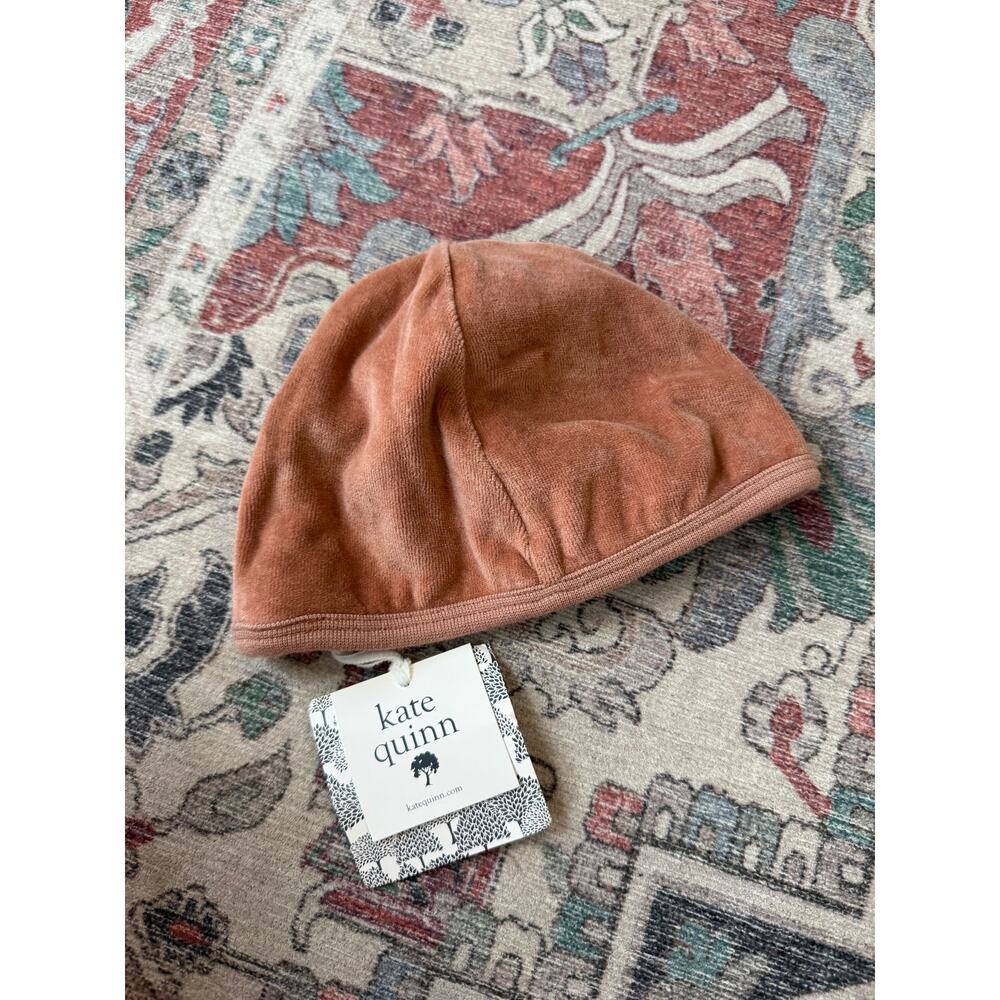 Kate Quinn Velour Beanie in Cedar Rust Brown Size 6-12 Months nwt